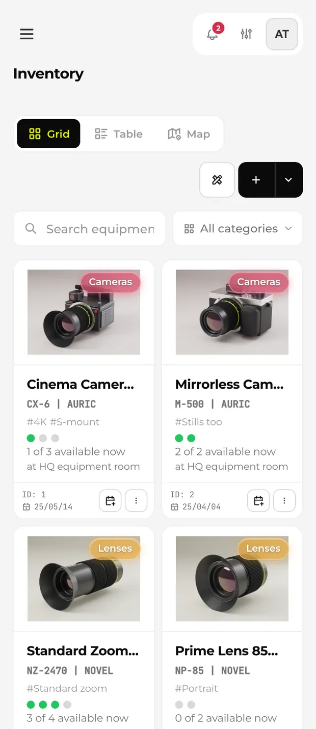 The Werp™ inventory on a phone